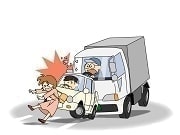 車にぶつかった